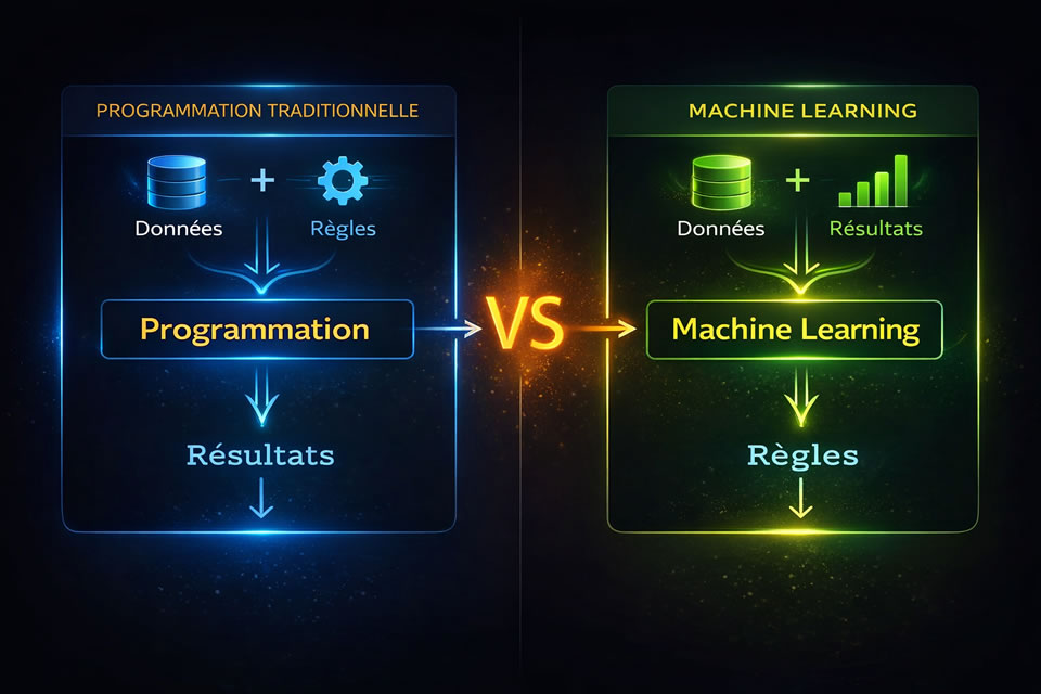 Programmation traditionnelle VS machine learning